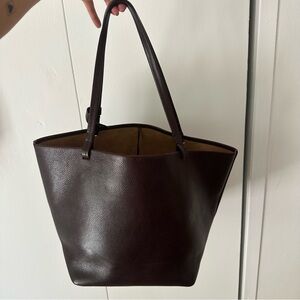 The Row Rich Brown Leather Tote